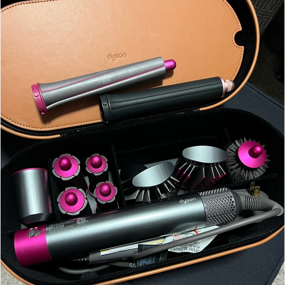 Dyson Airwrap Styler Complete EXTRA Attachments Fuchsia Nickel